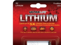 Ultralife Lithium 9V, Rechargeable battery, Litium, 9 V, 1200 mAh, Silver, UL2054, UL217 UBM-5135 MSDS00153