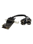 StarTech.com 4 port RS232 PCI Express Serial Card w / Breakout Kabel - seriell adapter
