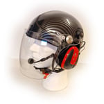 ICARO TZ Hjälm för ATV- /skoterkörning och paramotorflygning med hörselkåpor. + Peltor WS Alert XP-Röd-L
