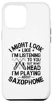 Coque pour iPhone 15 Plus But In My Head I'm Playing About Saxophone Saxophonist