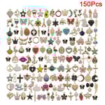 Animal Flower Mixed Emalj Charms Hängen DIY Armband Smycken D: 150Pcs