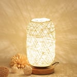 Modern sänglampa i bambu och rotting bordslampa träfot cre