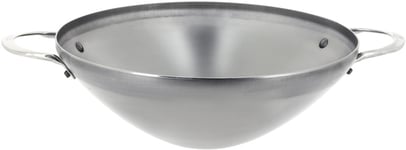 De Buyer Mineral B Element -wokpanna med två handtag, kolstål, 28 cm