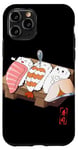 Coque pour iPhone 11 Pro Sushi Nigiri drôle sur assiette en bois