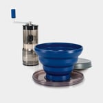 GSI Outdoors Portabel kaffebryggare / droppkaffebryggare med manuell kaffekvarn Javagrind Gourmet Pour Over Java Set