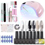 UV Nagelkit Nail Gel med UV lampa Polygel Nagelslip multifärg