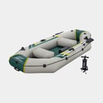 Bestway Uppblåsbar båt / badbåt Hydro Force Ranger Elite X3, 2.95 x 1.30 meter, grå/grön + åror handpump transportväska förvaringsväska lagningslapp
