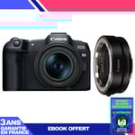 Boitier Canon EOS R8 + RF 24-50mm IS STM + EF-EOS R + Ebook 'Devenez Un Super Photographe