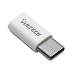 Vultech Adaptateur Micro-USB To Type C ADP-01P pour transmission de données MacBook Pro, Samsung et Huawei Blanc