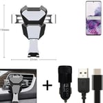  For Samsung Galaxy S20+ Airvent mount + CHARGER holder cradle bracket car clamp