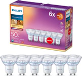 PHILIPS Warmglow 6 Pack Dimmable [GU10 Spot] LED Light Bulbs, 3.8 W - 50W Equiva