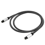 Cadorabo Câble audio numérique 2m en Noir - Câble Toslink vers Toslink - Câble numérique optique pour chaîne hi-fi, barre de son, home cinéma