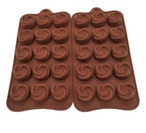 Diamond Found Vortex Flowers Chocolate Moulds Silicone Candy Molds, Break Apart Chocolate Molds Non-Stick Reusable DIY Baking Molds Candy Protein & Energy Bar Moulds -2 Packs