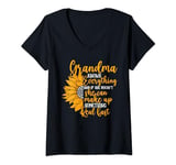 Womens Grandma Can Make Up Something Real Fast Funny Mother's Day V-Neck T-Shirt