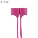 Earphone Magnetic Strap Silicone Wire Headphone Cable Rose Red