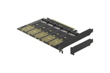 Delock PCI Express x16 Card to 5 x internal M.2 Key B / SATA - lagringskontrol - M.2 Card - PCIe 3.0 x16