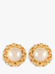 Susan Caplan Vintage Rediscovered Collection Gold Plated Faux Pearl Clip-On Earrings, Gold/Cream