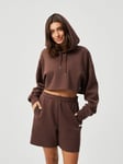 Björn Borg Studio Oversized Cropped Hoodie Brun, XS