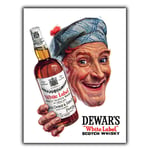 Dewar's White Label Whiskey Vintage Retro Advert A5 METAL WALL SIGN KITCHEN