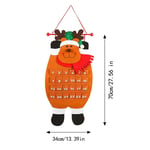 (2)Lovely Santa Felt Advent Calendar 24 Days Countdown Hanging Decoration For