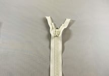 No.10 Plastic Zipper Open End Zip Heavy Duty from 24 to 220 inch, (White (Snow - 103) - Reversible Puller, 40 inch - 100 cm)