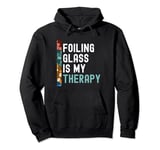 Funny stained glass art foiling glass therapy artist Pullover Hoodie