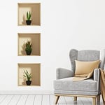 Stickers adhésifs 3D | Sticker Mural Autocollant effet 3D plantes d'intérieur - Stickers muraux Chambre Adulte - Stickers muraux 3D - Decoration Salon - Autocollants muraux Trompe l'oeil | 40x120cm