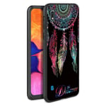 ZhuoFan for Samsung Galaxy A10 Case, Phone Case Silicone Black with Pattern Ultra Slim Shockproof Soft Gel TPU Back Cover Bumper Skin for Samsung A10 Smartphone 6.1 inch (Dreamcatcher)