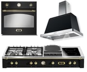 Komfyrpakke Svart/Messing - Dolce Vita Rangetop (rangetop + ovn + vifte)