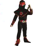 Dress Up America Costume Ninja pour Enfants - Deguisement Ninja Enfant Samurai Warrior Dress Up - Costume Ninja Rouge et Noir pour garçons et Filles