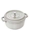 La Cocotte - Round Cast Iron Home Kitchen Pots & Pans Casserole Dishes Cream STAUB