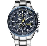 Citizen-Montre De Luxe À Quartz Pour Homme,Tendance,Étanche,Multifonction,Ronde,En Acier Inoxydable,Existent - Type 3 Button Steel-Blue