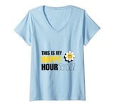 Womens Funny Graphic This Is My Happy Hour For Drinkers Casual V-Neck T-Shirt