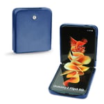 Coque cuir Samsung Galaxy Z Flip3 - Seconde peau - Bleu - Cuir lisse - Neuf
