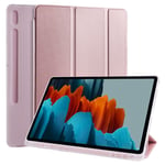 Samsung Galaxy Tab S7 Plus etc. etui med Pen Slot - Rose Gold