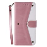 TOPOFU Case for Xiaomi Poco M3 Pro 5G/4G,Flip Splicing PU Leather Wallet Cover with Credit Card Slot,Kickstand,Magnetic Closure Features Protective Case for Xiaomi Poco M3 Pro 5G/4G-Pink