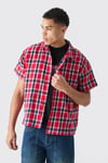 Men's Boxy Short Sleeve Back Vent Check Shirt - Multi - M, Multi