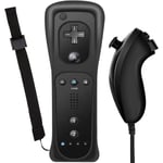 Télécommande Wii Sans Motion Plus Et Nunchuck, Télécommande Wii Sans Fil Wii Remote Plus Avec Nunchuck Avec Étui En Silicone [b1718]
