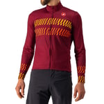 Castelli Unlimited Thermal Long Sleeve Cycling Jersey - AW22 Bordeaux / Goldenrod Orange XLarge Bordeaux/Goldenrod/Orange