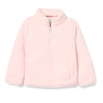Amazon Essentials Girls' Sherpa Fleece Quarter-Zip Jacket, Light Pink, 4 Years