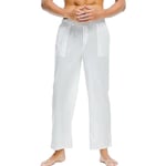 Herrkläder Casual Linnebyxor Elastisk Dragsko Midja Sommar Strand Yoga Långa Byxor med Ficka