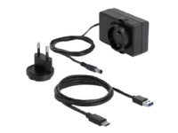 Delock USB Type-C Docking Station for 2 x SATA HDD / SSD - HDD-dokkestasjon - brønner: 2 - 2,5 / 3,5 delt - SATA 6Gb/s - USB-C - gjennomsiktig