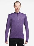 Nike Run Dry Fit Element Top 1/4 Zip Top - Purple, Purple, Size M, Men
