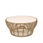 Cane-line Basket sohvapöytä Travertiini, suuri, luonnonpunottu alusta