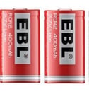 2-Pack / EBL Brand Rechargeable Photo Lithium 3.7v CR2 400mAh Batteries -Re-Use