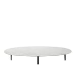 Cassina - 205 Scighera Low bord - Oval, Skiva i Vit Carrara marmor, Underrede i matt antracitgrå - Soffbord - Piero Lissoni - Grå,Vit - Metall/Sten