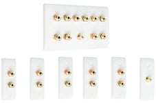 5.1 Slimline Surround Sound Audio AV Speaker Wall Face Plate Kit - NON SOLDER