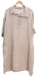 Skjortklänning linne Emilia plus 42-48 beige