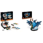 LEGO Ideas Polaroid OneStep SX-70 Camera Set for Adults, Collectible Vintage Model Kit & Icons Kingfisher Bird Set, Model Building Kit for Adults