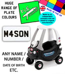 Replacement stickers SIZED TO FIT Little Tikes Cozy Coupe BLACK CAB TAXI toy car